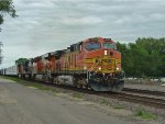 BNSF 4604 accelerates after meeting the westbound